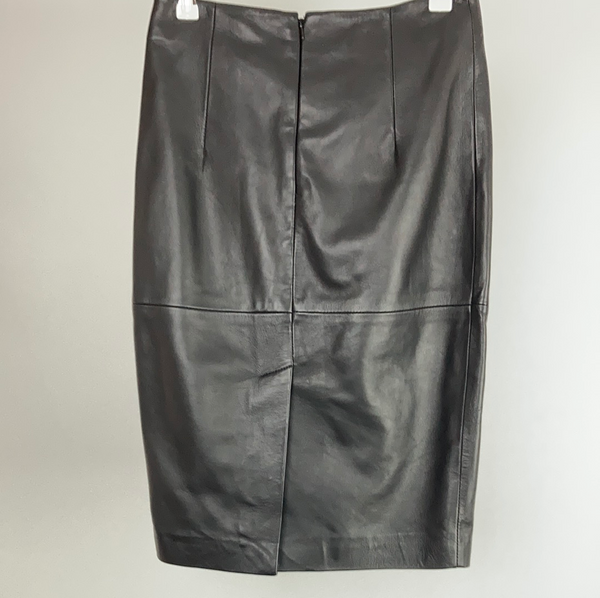 The white company leather pencil skirt size 6