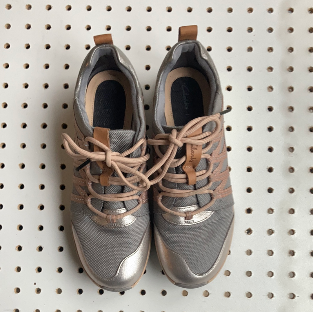 Clarks 2025 silver trainers