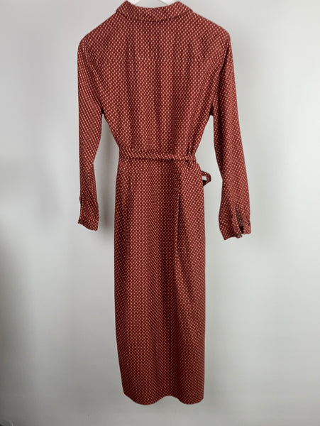 Toast chestnut red mid calf dress size 12