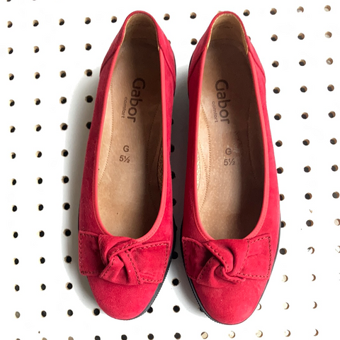 Gabor red nubuck  shoes size uk 5.5