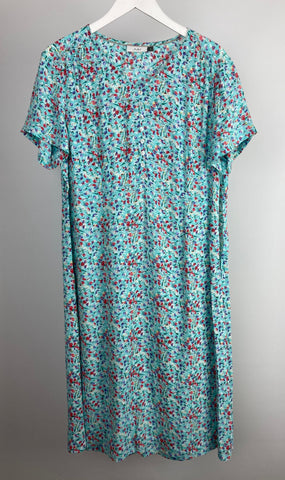 Adini turquoise floral  dress size L(uk16)
