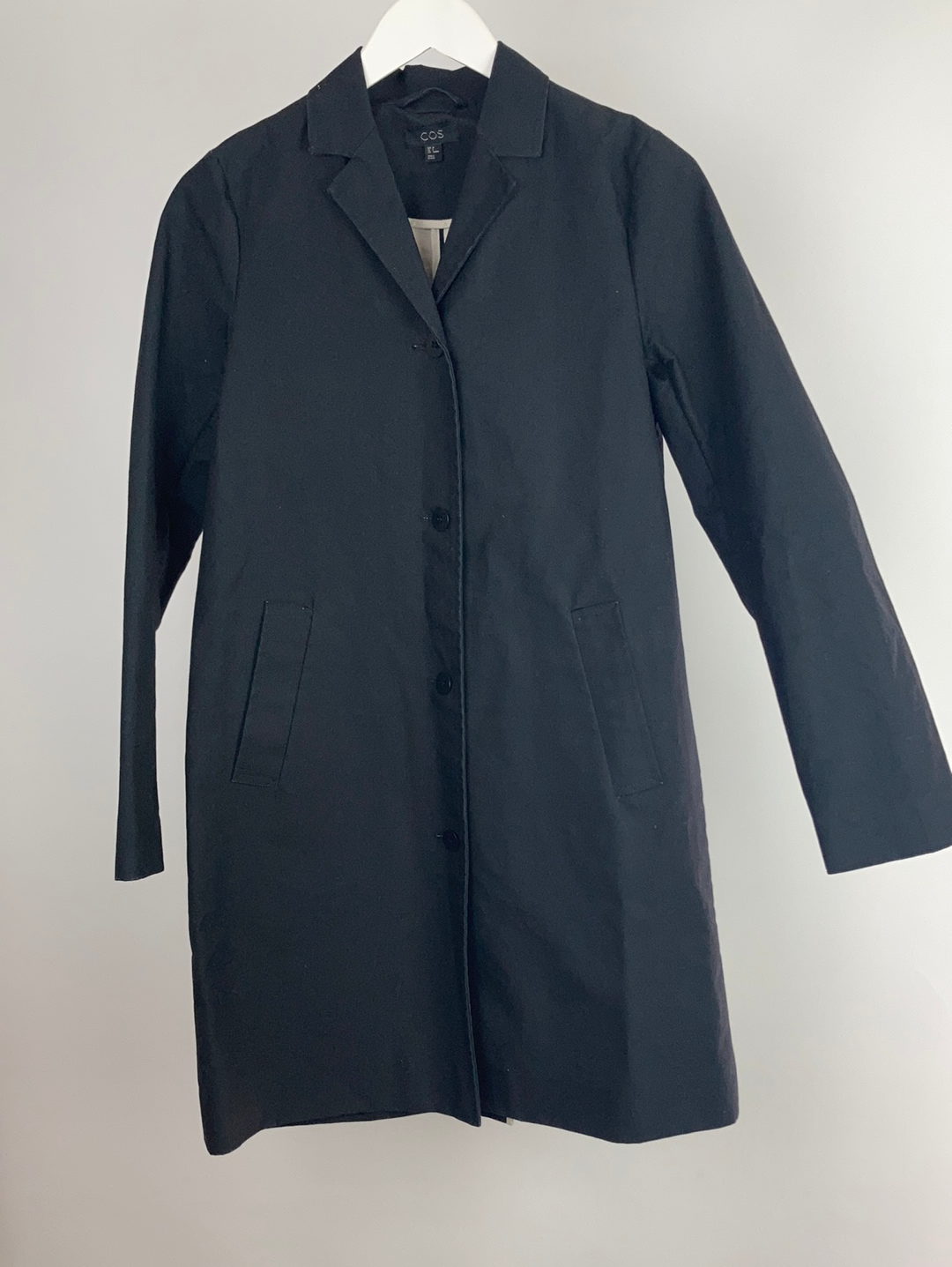 Cos cotton coated waterproof coat size eur 34(uk8)