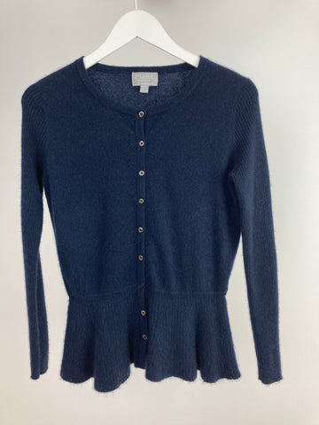 Pure cashmere navy cardigan size uk12