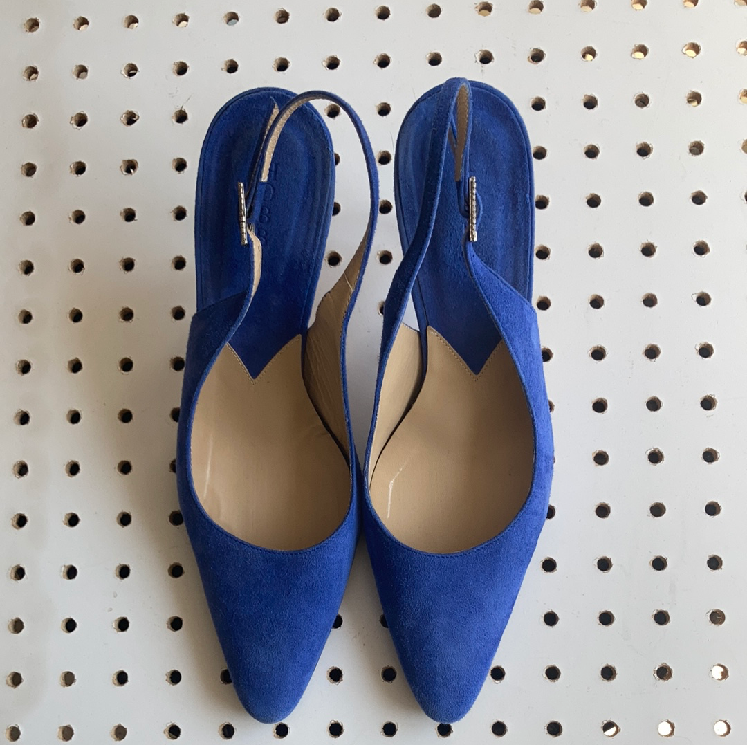 Hobbs blue suede sling back shoes size 39